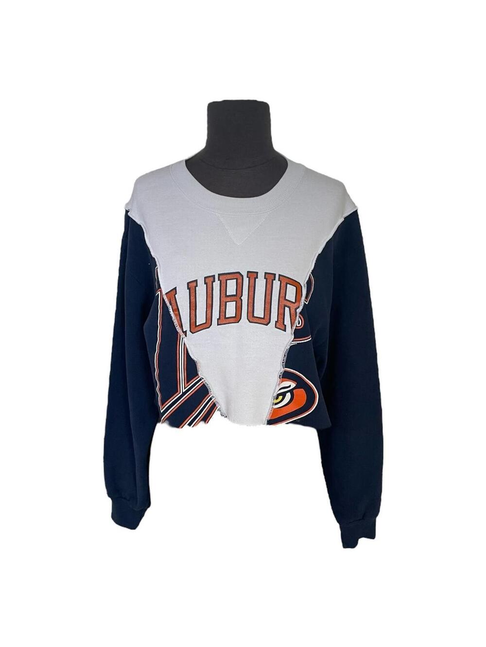 Auburn University Tigers Sweatshirt Furst of a Kind Upcycle Women's APPROX Small